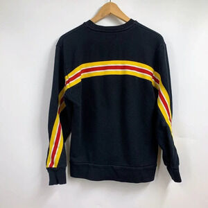 Topman Men’s Black Crew Neck Color Stripe Loose Fit Long Sleeve Sweatshirt SZ XS